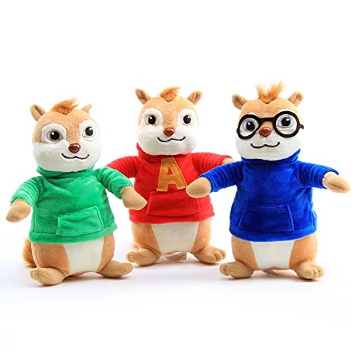 Laruokivi Cartoon Chipmunks Alvin Simon Theodore Plüschtiere Gefüllte Tier Puppe 9'' Figur 3 Stück von Laruokivi