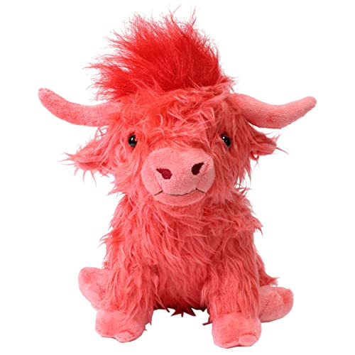 Laruokivi Highland Kalb Realistische Weiche Kuschel Farm Spielzeug Schottische Highland Rinder Kuh Plüsch Puppe (Rot) von Laruokivi