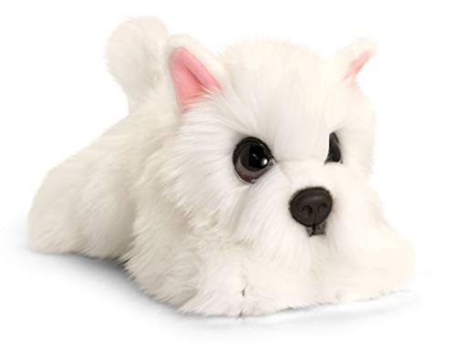 Lashuma Keel Toys Plüschtier Hund Westie, Kuscheltier Weiß, Stofftier Hündchen liegend 32 cm von Lashuma