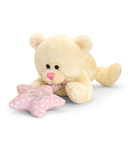 Lashuma Keel Baby Plüschtier Bär mit Spieluhr Rosa, Kuscheltier Teddy liegend 25 cm von Lashuma
