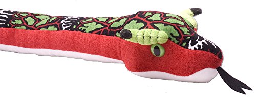 Lashuma Plüschtier Drachenviper, Kuscheltier Snakesss 137 cm, Rot Grüne Stofftier Schlange, Einschlafhilfe für Kinder von Lashuma