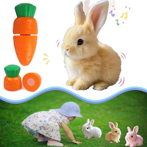Laspi 2025 Interaktives Kaninchen Spielzeug, Ostergeschenke Kinder, Hüpfendes Kaninchen, Bunny Mein Realistisches Kaninchen, Bunny-pal, Plüschhase für Ostern Weihnachtstag Geschenke (Hellbraun) von Laspi