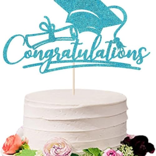 Tortendekorationseinsatz für die Saison 2025, entworfen, um Abschluss-Party-Kuchen mit Papiermaterial zu ergänzen (halbblau) von Lastdaytime