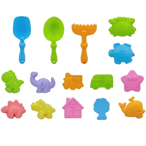 15pcs Sandformen Set niedlich Cartoon Safe & Fun Sand Spielzeug Bildungs- und Lernspielzeug für Jungen Mädchen Kinder Schloss von Latebebebe