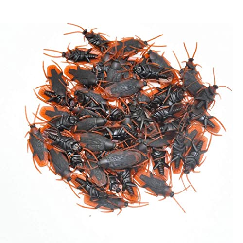 50 Stücke Streich Kakerlaken, sehen echte Plastik -Trick -Witzspielzeug, gruselige Insekten realistische Bugs Gag Geschenke, Neuheitskakerlake für Halloween -Party (50 Stück) Gefälschte Kakerlaken von Latebebebe