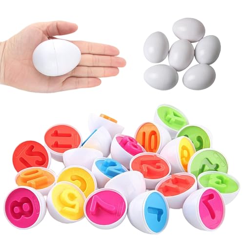 Form Sortierer für Kleinkinder 1-3, 12pcs passende Eier bauen in der Anzahl, Form ＆ Farbsortierspielzeug, Bildungsspielzeug-Eier für Kindergeburtstagsfeier Geschenke Sortierer für Kleinkinder 1-3 von Latebebebe