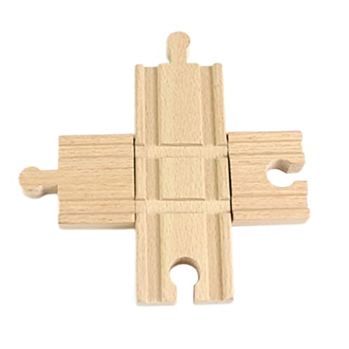 Holzstrecke Cross Tracks Bahnhof Accessoire kompatibel mit dem großen klassischen Spielzeugzug Holzstrecke von Latebebebe