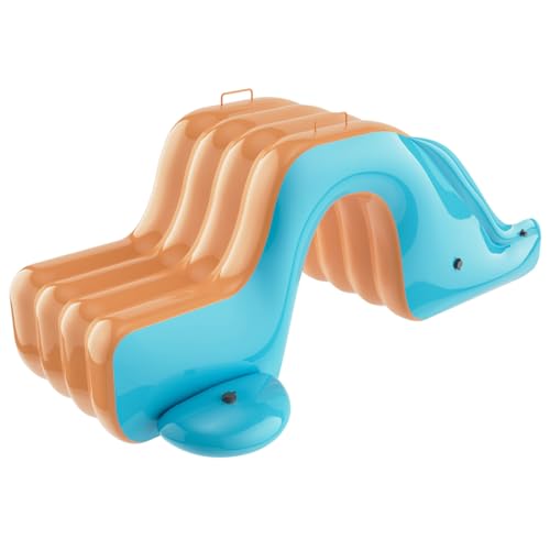 Latebebebe Aufblasbarer Poolrutsche, 41, 3 x 68, 9 x 29, 5 PVC-Swimmingpool-Rutschen, Anti-Rollover breites Wasser für Außen-, Innen-, Hinterhof-, Orange + Blueinflatable von Latebebebe