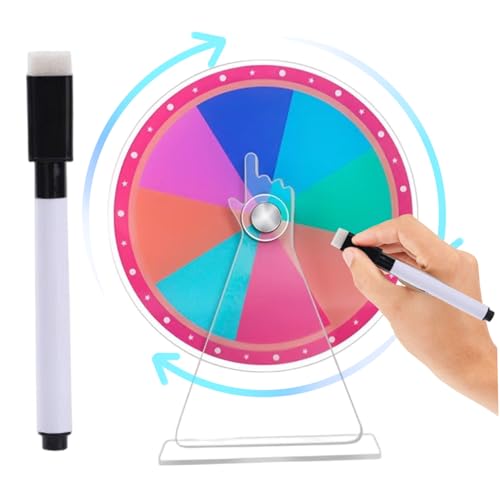 Latebebebe Preisträgerspinner mit Stand 8 Slots Tabletop wiederverwendbares Acrylprei Wheel mit Trockenerase -Marker für Handelsshows, Partys und Outdoor -Veranstaltungspreis von Latebebebe