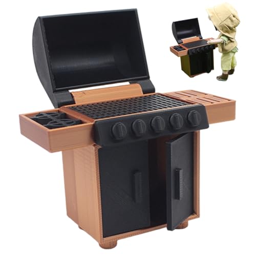 Latebebebe Puppenhaus Miniaturen 1 12 Skala, Plastikspielzeug Grillmodell, Simulation winziger Grill für Dollhouse Küche Kochwerkzeug Yard Szene Winzig von Latebebebe