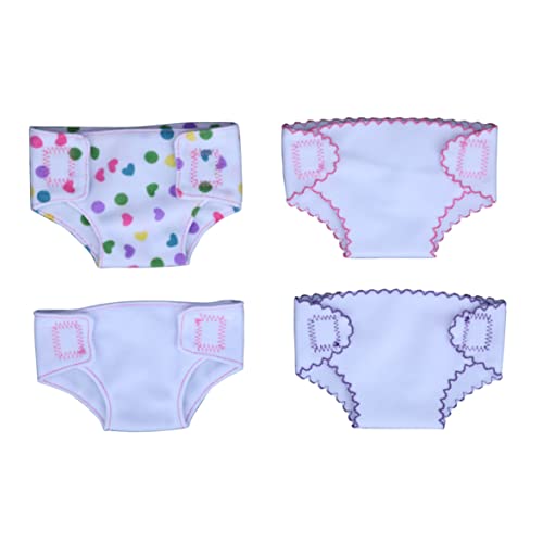 Latebebebe Puppenwindel für Puppenpuppenblumendruckunterwäsche für 14-16-Zoll-Puppen 4pcs von Latebebebe
