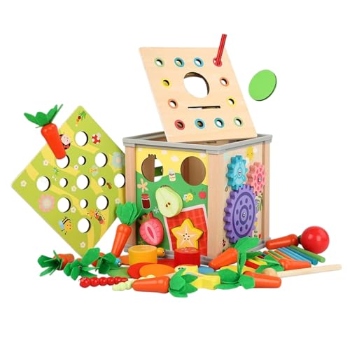 Montessori Karottenspielzeug, 9-in-1 Magnetische Holz-Karottenspielzeug, Vorschulpädagogik Sortierernte für Kleinkinder 12 Monate + Geschenke Montessori von Latebebebe
