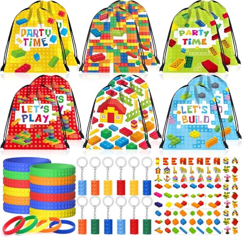 48Pcs Kindergeburtstag Party Mitgebsel Jungen Bausteine Kordelzugbeutel Bauklötze Schlüsselanhänger Silikon Armband Tattoo Aufkleber Building Block Party Gastgeschenk für Kinder Jungen Mädchen 48Pcs Kindergeburtstag Party Mitgebsel Jungen Bausteine Kordelzugbeutel Bauklötze Schlüsselanhänger Silikon Armband Tattoo Aufkleber Building Block Party Gastgeschenk für Kinder Jungen Mädchen von Latocos