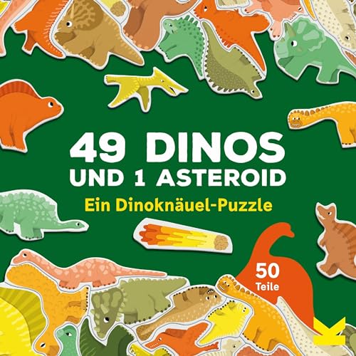 Laurence King Verlag 9783962442859 49 Dinos und 1 Asteroid. EIN Dinoknäuel-Puzzle Dino Knäuel, Bunt von Laurence King Verlag