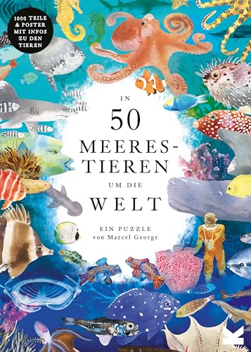 Laurence King Verlag In 50 Meerestieren um die Welt. EIN Puzzle von Laurence King