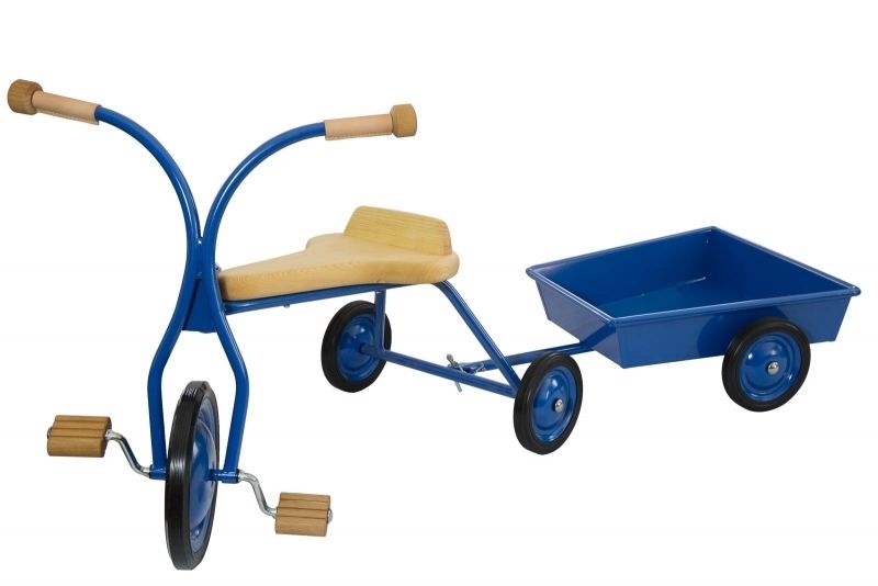 Kinderdreirad Metall mit Anhänger, 32 cm Sitzhöhe, Holzsitz natur, Lautenbach Kinderdreirad Metall mit Anhänger, 32 cm Sitzhöhe, Holzsitz natur, Lautenbach von Lautenbach