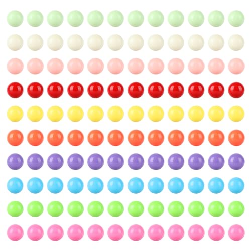Laviesto 12 mm Spiel-Ersatz-Marmor-Kugeln, 120 Stück, einfarbige Acrylkugeln für Brettspiele, Farbsortierspielzeug, Marmorspiele, DIY, Kunst, Job-Dekoration (10 Farben) von Laviesto