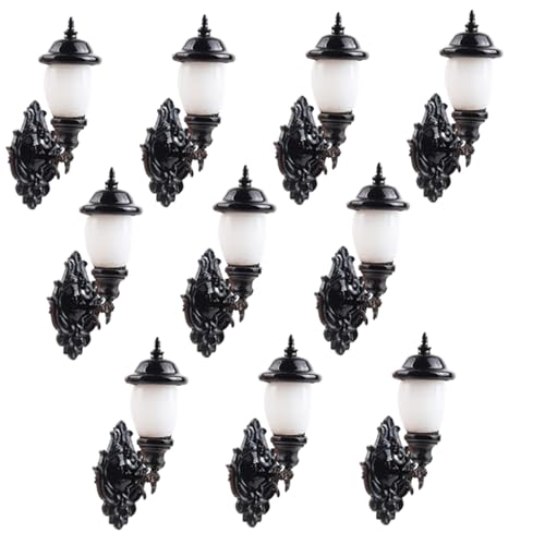 10pcs Dollhouse Lights Realistic 1:87 Miniaturlampe, Mini -LED -Wandmauer warme Lichtlampe, Wandlandschaft Dollhouse Beleuchtung |.Lichter batteriebetrieben von Lawnrden