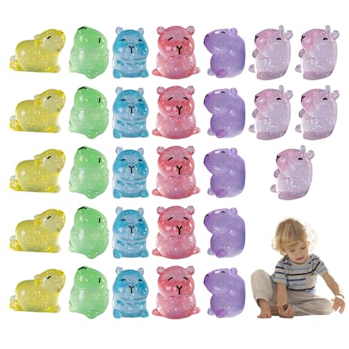 30pcs mini Capybara luminöses süße winzige Harztiere leuchten in den dunklen Mini -Harzfiguren für Fairy Garden Micro Landscape Crafts Decors Cake Topper | Figuren von Lawnrden