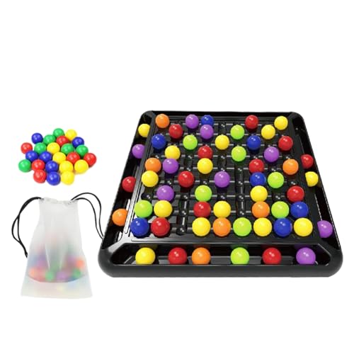 Brettspiele für Kleinkinder, Brettspiele für Regenbogenball -Strategie, Schachbrettlernspielzeug mit 80 Regenbogenball, kreative Tabletop Family Party für Erwachsene und Kinder | von Lawnrden
