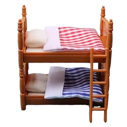Dollhouse Bett süßes lebensechtes Etagenbett -Gitter Spielzeug lustige DIY Accessoires Dollhouse Möbel für Mädchen Kinder Rollenspiele Geschenke, Miniaturmöbel Dollhouse Bett süßes lebensechtes Etagenbett -Gitter Spielzeug lustige DIY Accessoires Dollhouse Möbel für Mädchen Kinder Rollenspiele Geschenke, Miniaturmöbel von Lawnrden
