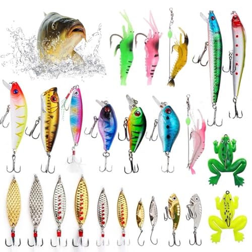Fischerei Adventskalender 2024 24 Tage des Countdown -Fischerei Tackle Advent Calender enthält Verschiedene Köder Männer, Angler, Enthusiasten (Style2) |.Kalender von Lawnrden