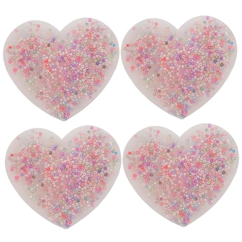 Hautpflückende Zappelspielzeuge, 4pcs weiches Silikon-Picky-Pad, Herz-Form-Picking-Pad, Stressrelief-Zappelspielzeug für Kinder Erwachsene |.Wählerische Pads von Lawnrden