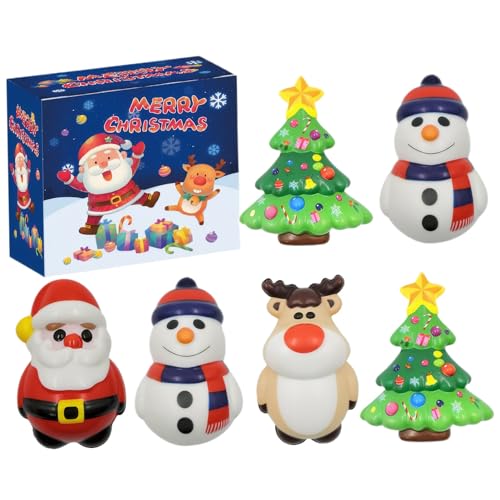 Langsamer Aufstieg Stress Ball, 6pcs niedliche Schneemann Elch Weihnachtsbaum Santa Claus Squish Spielzeug, Stressabbau Squeeze Spielzeug, weiche Flexible Bälle für Erwachsene, Kinderbeutel Füllungen Langsamer Aufstieg Stress Ball, 6pcs niedliche Schneemann Elch Weihnachtsbaum Santa Claus Squish Spielzeug, Stressabbau Squeeze Spielzeug, weiche Flexible Bälle für Erwachsene, Kinderbeutel Füllungen von Lawnrden