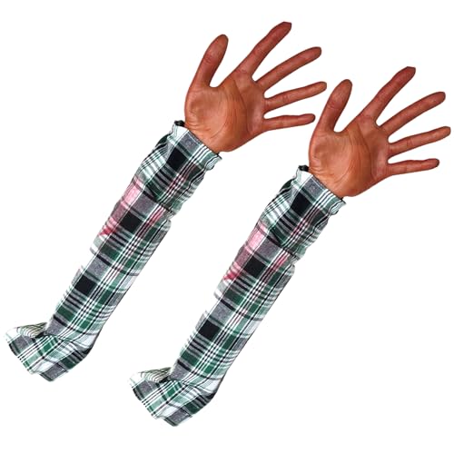 Lawnrden 2pcs Halloween Hände 21 Zoll abgetrennten Arm mit Karierte Stoffhülle gruselige realistische Halloween -Körperteile für Haunted House Party Decor, Style 2 |.Körperteile Lawnrden 2pcs Halloween Hände 21 Zoll abgetrennten Arm mit Karierte Stoffhülle gruselige realistische Halloween -Körperteile für Haunted House Party Decor, Style 2 |.Körperteile von Lawnrden