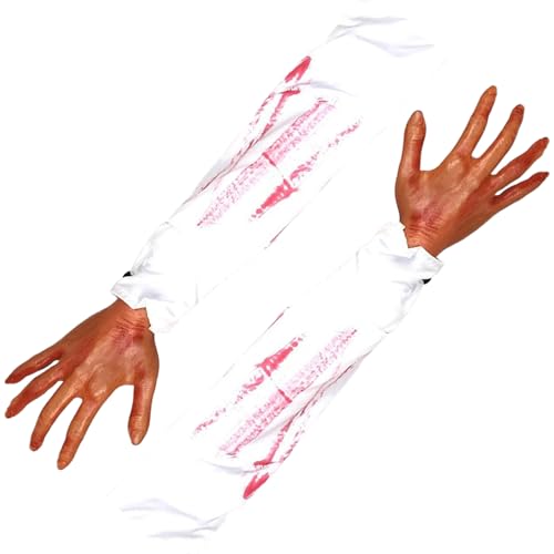 Lawnrden 2pcs Halloween Hände 21 Zoll abgetrennten Arm mit weißer Stoffhülle gruselige realistische Halloween -Körperteile für Haunted House Party Dekor, Stil 1 |.Körperteile Lawnrden 2pcs Halloween Hände 21 Zoll abgetrennten Arm mit weißer Stoffhülle gruselige realistische Halloween -Körperteile für Haunted House Party Dekor, Stil 1 |.Körperteile von Lawnrden