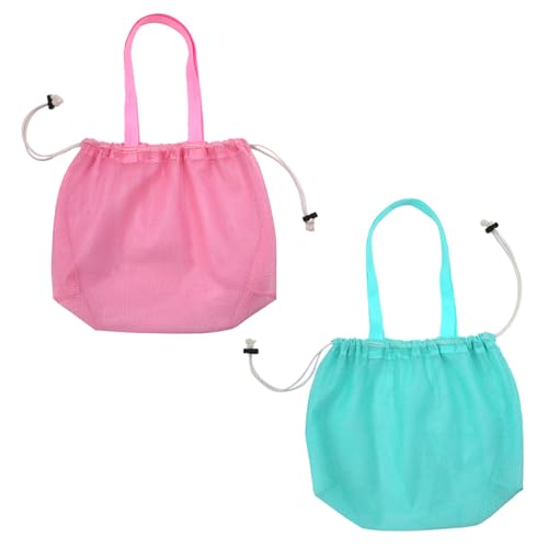 Lawnrden 2pcs Mesh Beach Bag 18.5x13.8 '' Beach Toy Bag mit Kordelkordel und Paketspielzeug für Kinder Spielzeug Seashell Aufbewahrung |.Muschel von Lawnrden
