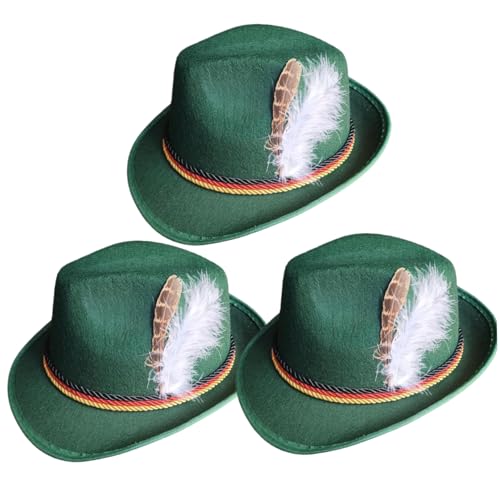 Lawnrden 3pcs Deutscher Hut 11.8x10.6x5 Bayerer Oktoberfest Hut mit Federn dunkelgrüner Deutsch Top für Erwachsene, Oktoberfest Kostüm, Hüte Hüte Lawnrden 3pcs Deutscher Hut 11.8x10.6x5 Bayerer Oktoberfest Hut mit Federn dunkelgrüner Deutsch Top für Erwachsene, Oktoberfest Kostüm, Hüte Hüte von Lawnrden