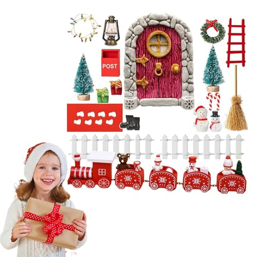 Lawnrden Dollhouse Weihnachtsdekorationen Set realistisch 1:12 Skala Miniaturpuppenhauszubehör Miniatur -Szene Kinder tun Spielen Spielzeug für Weihnachtsfeier | Dollhouses von Lawnrden
