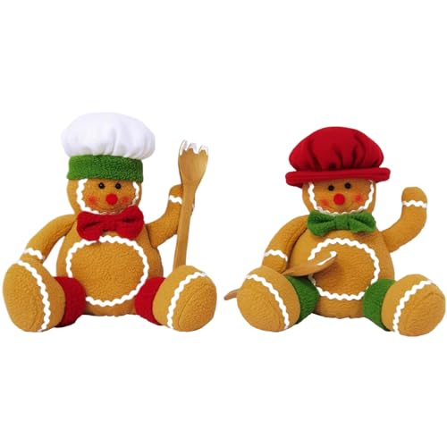 Lawnrden Gingerbread Plüsch 2 PCs sitzen Weihnachtsleberpuppe Halten Löffel mit Hut auf männliche und weibliche Weihnachtsdekoration für Zuhause, Party, Einkaufszentrum | Flanell Sitz im Rücken Lawnrden Gingerbread Plüsch 2 PCs sitzen Weihnachtsleberpuppe Halten Löffel mit Hut auf männliche und weibliche Weihnachtsdekoration für Zuhause, Party, Einkaufszentrum | Flanell Sitz im Rücken von Lawnrden