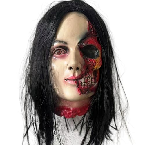 Lawnrden Halloween -Körperteile, abgetrennte Kopfpropie, hängende realistische abgetrennte Kopf mit schwarzem Haar, gruselige blutige Halloween -Requisiten für Party innen, Bar, Spukhausdekoration Lawnrden Halloween -Körperteile, abgetrennte Kopfpropie, hängende realistische abgetrennte Kopf mit schwarzem Haar, gruselige blutige Halloween -Requisiten für Party innen, Bar, Spukhausdekoration von Lawnrden