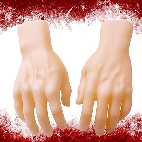 Lawnrden Halloween -Requisiten, Halloween Hände Links und rechte gruselige Vinyl PVC Hand Scary Realistic Hände blutige Leiche Teile für Spukhaus -Requisiten Dekoration von Lawnrden