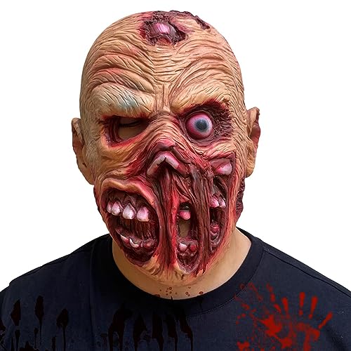 Lawnrden Halloween Zombie -Maske für erwachsene Kinder Latex realistische dekorative gruselige Maske Halloween Maske für Kostümparty Cosplay Film Requisite, Zombie Mask von Lawnrden