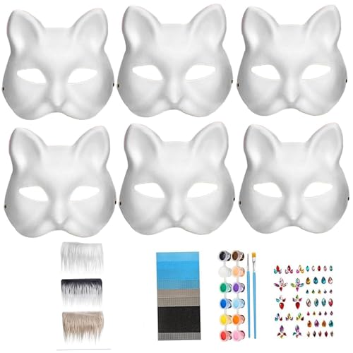 Lawnrden Katzenfuchs Therian Masken mit Filzpelzen Augennetze, Kostüm pelzige Masken zum Malen, Tiermask Arts Crafts Kit, Dress -up DIY für Halloween Christmas Cosplay Party Interaction Lawnrden Katzenfuchs Therian Masken mit Filzpelzen Augennetze, Kostüm pelzige Masken zum Malen, Tiermask Arts Crafts Kit, Dress -up DIY für Halloween Christmas Cosplay Party Interaction von Lawnrden