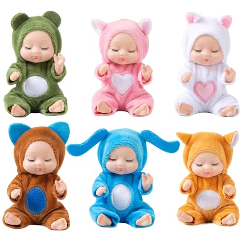 Lawnrden Mini -Babypuppen, 6pcs 4, 3 Zoll winzig von Lawnrden