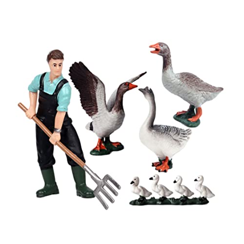Lawnrden Mini Farm Animal Figuren simulierte Entenspielzeugkollektion Pädagogische Requisiten 5pcs | Gartenharz Orament von Lawnrden