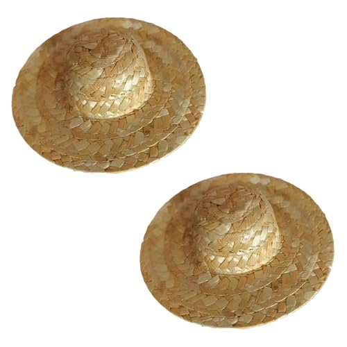 Lawnrden Mini -Strohhut, 2pcs Wide Rand geflochtene winzige Hüte, realistische kleine Strohhüten für Handwerk, Weinflaschen, Dekorationen, Schmuck/Puppenzubehör Lawnrden Mini -Strohhut, 2pcs Wide Rand geflochtene winzige Hüte, realistische kleine Strohhüten für Handwerk, Weinflaschen, Dekorationen, Schmuck/Puppenzubehör von Lawnrden