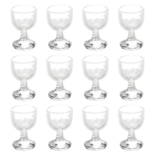 Lawnrden Mini Wein, 12 Prozent Mini Weingläser, 0, 6 x 0, 4 Puppenhaus Miniaturen Harz 1/12 Maßstab Accessoires für Dollhouse Kitchen Toys von Lawnrden