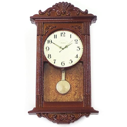 Lawnrden Miniaturpuppenhausmöbel, Puppenhauszubehör und Möbel Vintage Holz Wanduhr 1/12 Maßstab Accessoires DIY Miniatur -Dinge für Wohnzimmerstudienzimmer von Lawnrden