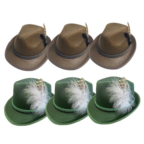 Lawnrden Oktoberfest Hut für Männer 3pcs breitem Rand gefiederte deutsche Hüte für Oktoberfest atmungsaktuelle freie Größe Nicht gewebter bayerischer Hut für Party, Karneval & More, Brown |.Deutsch Lawnrden Oktoberfest Hut für Männer 3pcs breitem Rand gefiederte deutsche Hüte für Oktoberfest atmungsaktuelle freie Größe Nicht gewebter bayerischer Hut für Party, Karneval & More, Brown |.Deutsch von Lawnrden