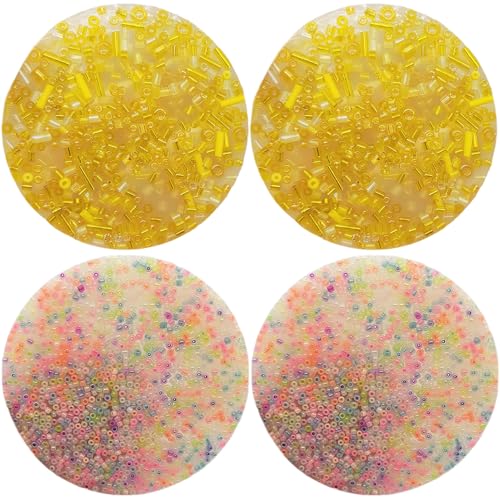 Lawnrden Picky Pad 2pcs 3.35in Runde Haut pflücken Zappelspielzeug Stressabbau Picking Pad Food Grade Silikon Zappel für Erwachsene, Kinder, Gelb | von Lawnrden