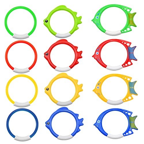 Lawnrden Pool -Tauchspielzeug Unterwasser -Diving Ring Swimming Pool sinken Spielzeug für Spiel Schwimmtraining 4pcs Fischform, Schwimmtraining Ring von Lawnrden