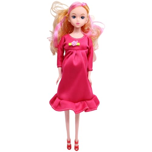 Lawnrden Puppen, Schwangere Puppen sicheres schwangeres Mutterspielzeug mit Baby, modische kreative Babypuppe mit beweglichen Gelenk für Kindergeschenk, Rose Red Lawnrden Puppen, Schwangere Puppen sicheres schwangeres Mutterspielzeug mit Baby, modische kreative Babypuppe mit beweglichen Gelenk für Kindergeschenk, Rose Red von Lawnrden