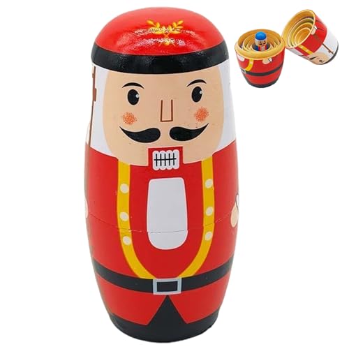 Lawnrden Russische Nistpuppen Set, 5pcs/Set 5.5 niedliche Nussknacker -Nistpuppen, Holz für Kinder, traditionelle Matryoshka -Puppe, Nussknacker -Dekor -Geschenke für Party Weihnachten Home | von Lawnrden