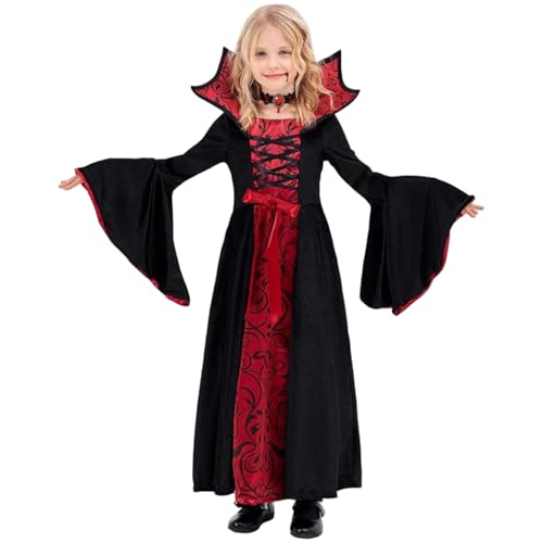 Lawnrden Vampirkostüm für Mädchen, Vampirkostüm für Mädchen Gothic Royal Kids für Dress -up -Party, Cosplay, Themenparty, s von Lawnrden