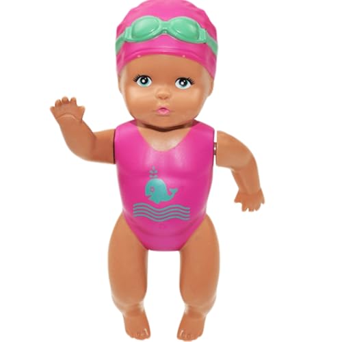 Lawnrden Schwimmerpuppe Posenverbindungen Handbuch Schwimmen Babypuppe wasserdichtes süßes Wasser Baby für Bad Pool Wasserspielzeug, Mädchen von Lawnrden